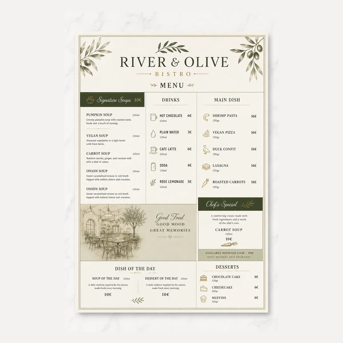 Dine In Menus