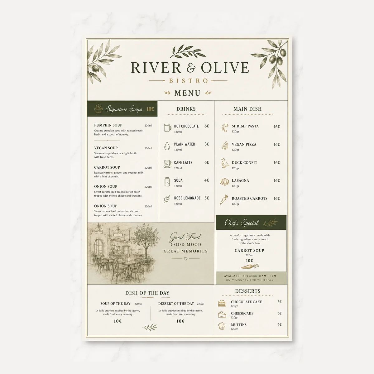 Dine In Menus